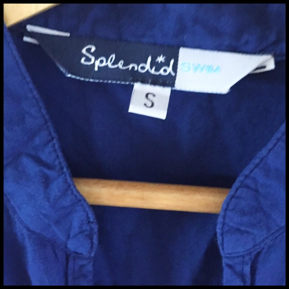 SPLENDID Swim Royal Blue 100% Cotton Coverup! ☀️ - Picture 5 of 16